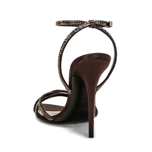 NWOT Saint Laurent Ava sandals in crepe satin with rhinestones - Picture 3 of 13